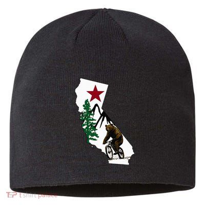 California Mountain Biking Bear Sustainable Beanie