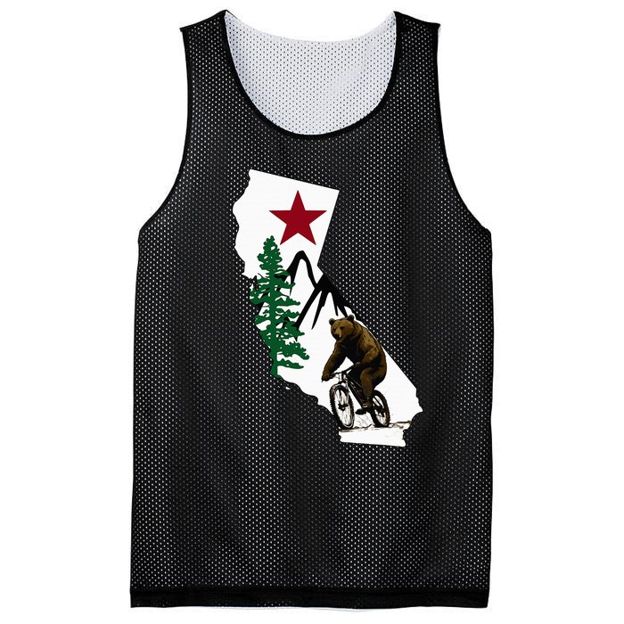 California Mountain Biking Bear Mesh Reversible Basketball Jersey Tank