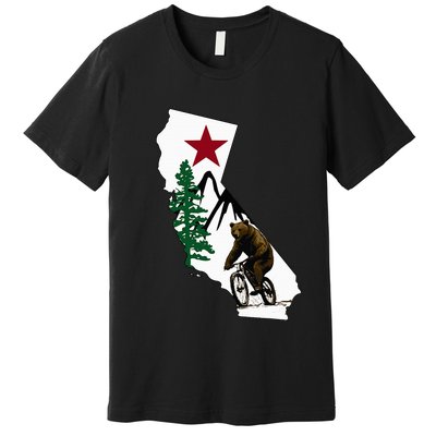 California Mountain Biking Bear Premium T-Shirt