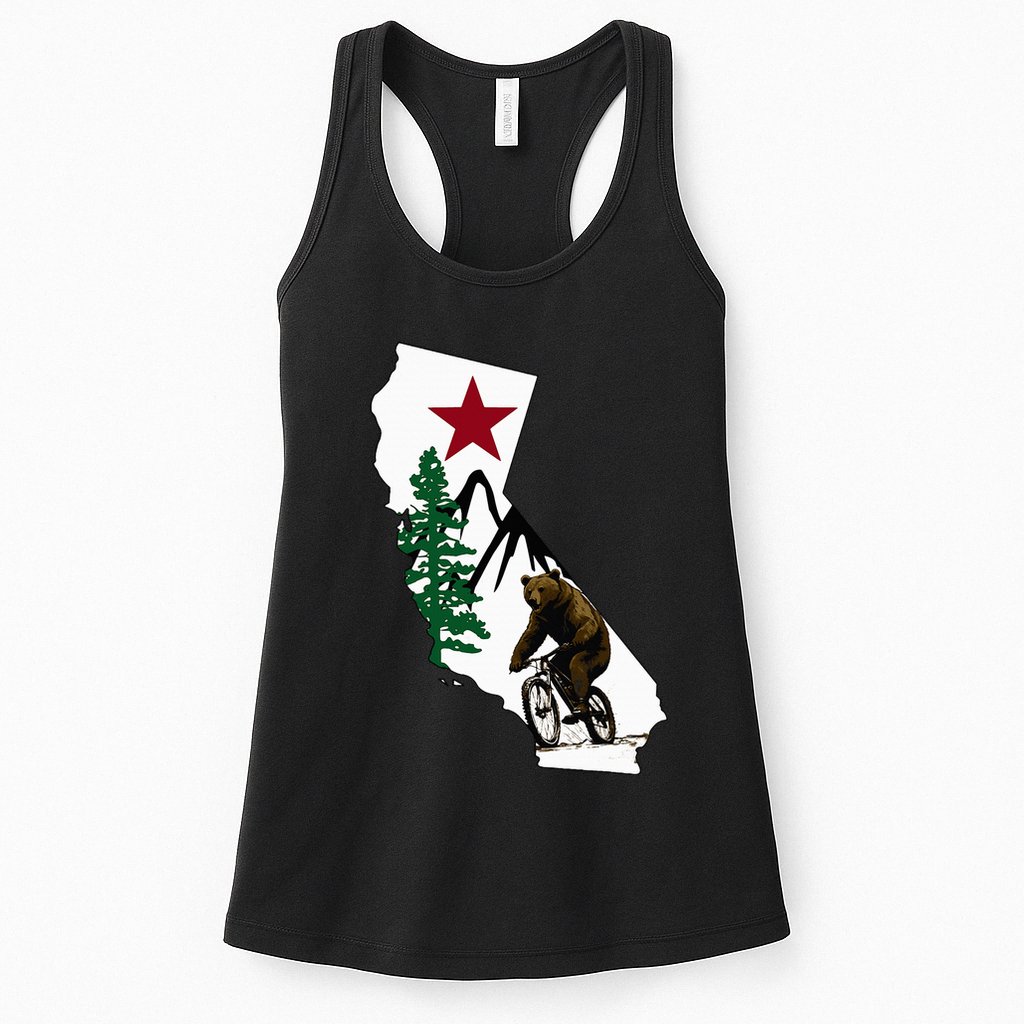California Mountain Biking Bear Womens Tank Top