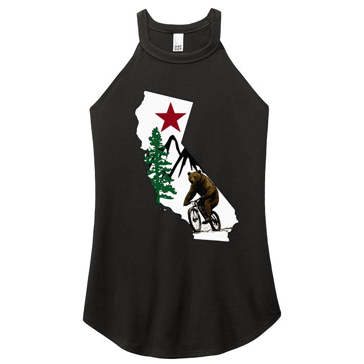 California Mountain Biking Bear Women's Perfect Tri Rocker Tank