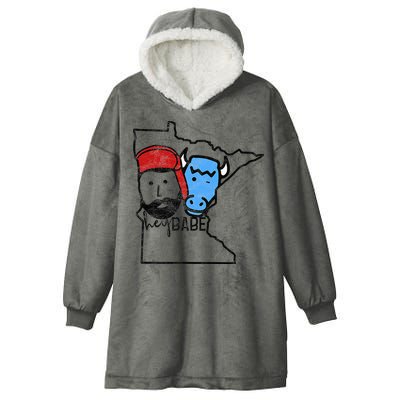 Cute Minnesota Babe Ox Paul Bunyan Hooded Wearable Blanket
