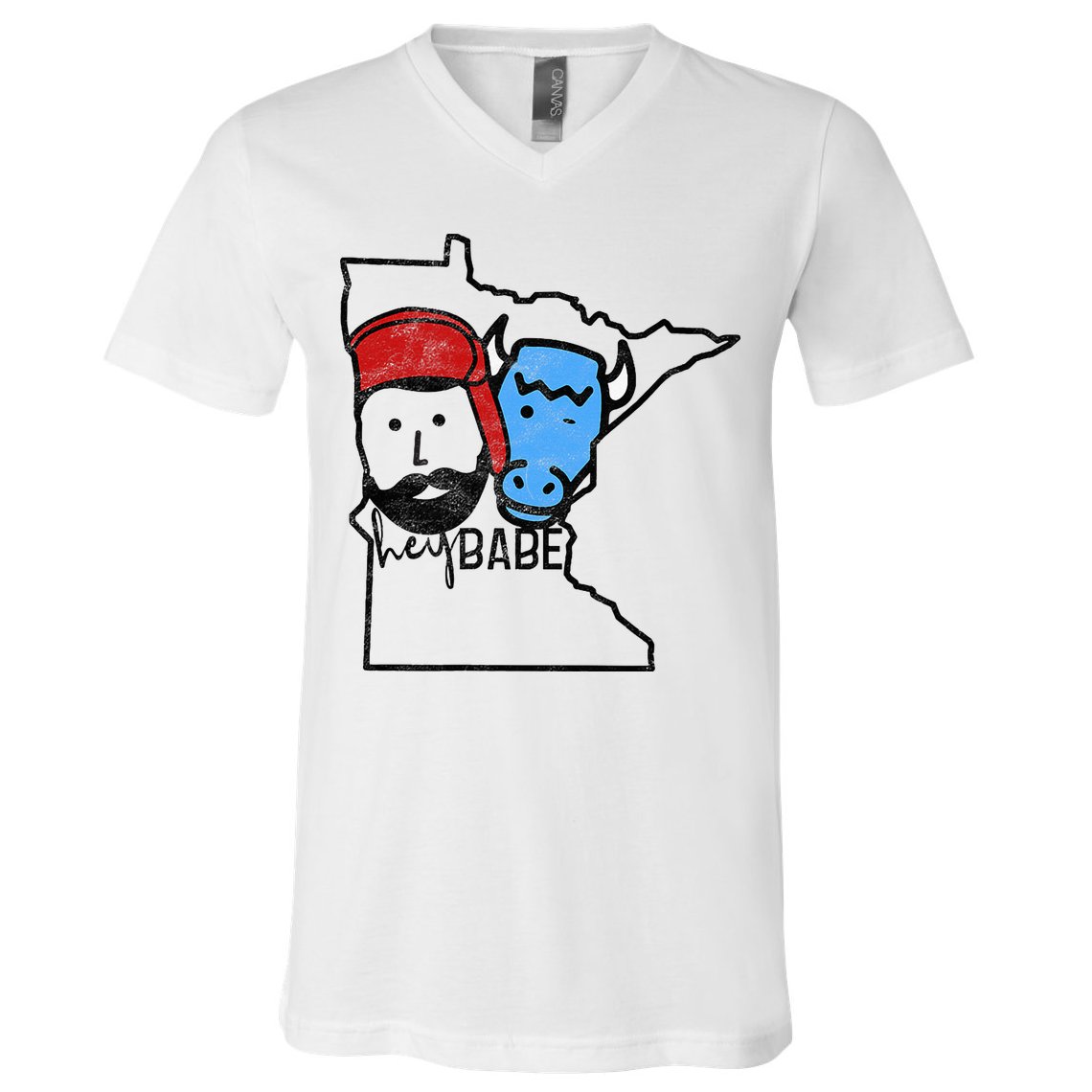 Cute Minnesota Babe Ox Paul Bunyan V-Neck T-Shirt