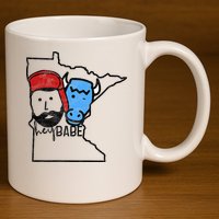 Cute Minnesota Babe Ox Paul Bunyan 11oz C Handle Ceramic Mug