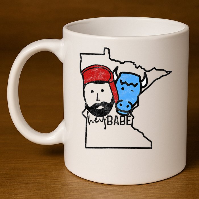 Cute Minnesota Babe Ox Paul Bunyan 11oz C Handle Ceramic Mug