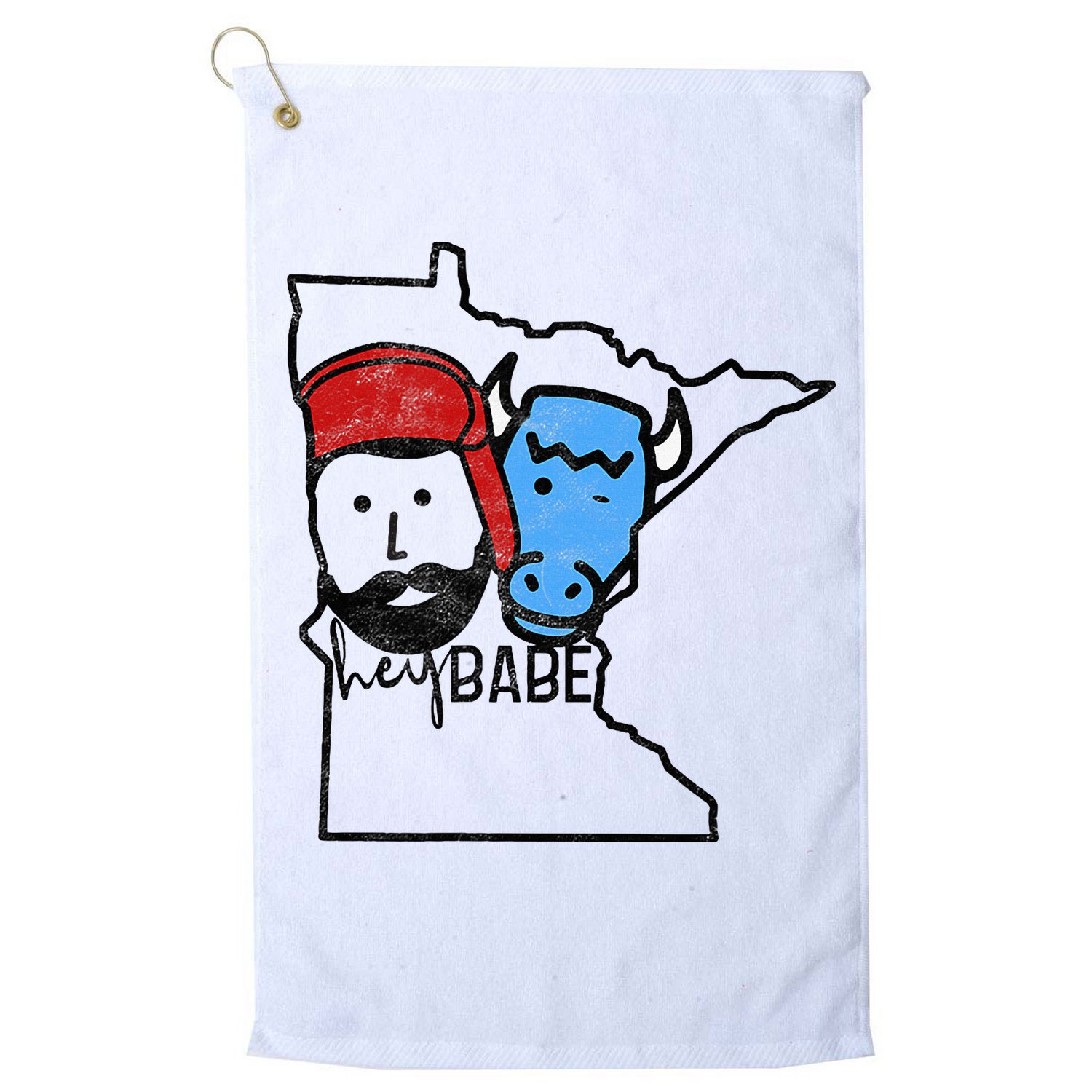 Cute Minnesota Babe Ox Paul Bunyan Golf Towel