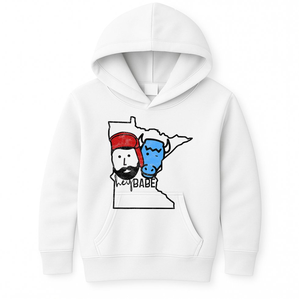 Cute Minnesota Babe Ox Paul Bunyan Kids Hoodie