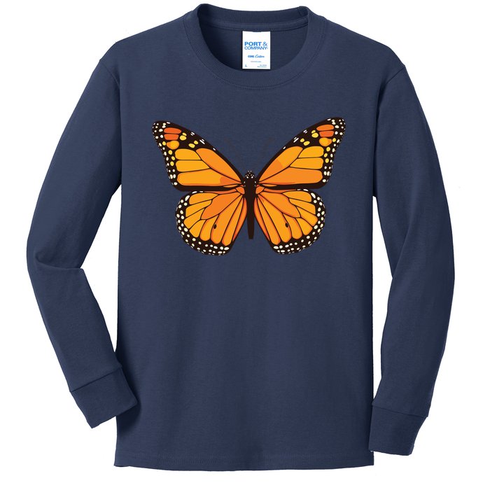 Cute Monarch Butterfly Kids Long Sleeve Shirt