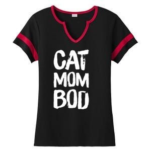 Cat Mom Bod Funny Gym Workout Saying Running Womens Gift Tank Top Ladies Halftime Notch Neck Tee