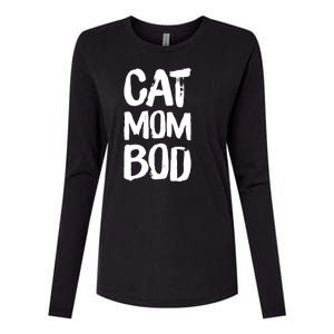 Cat Mom Bod Funny Gym Workout Saying Running Womens Gift Tank Top Womens Cotton Relaxed Long Sleeve T-Shirt