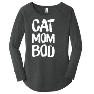 Cat Mom Bod Funny Gym Workout Saying Running Womens Gift Tank Top Women's Perfect Tri Tunic Long Sleeve Shirt