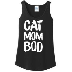 Cat Mom Bod Funny Gym Workout Saying Running Womens Gift Tank Top Ladies Essential Tank