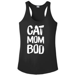 Cat Mom Bod Funny Gym Workout Saying Running Womens Gift Tank Top Ladies PosiCharge Competitor Racerback Tank