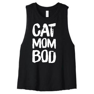 Cat Mom Bod Funny Gym Workout Saying Running Womens Gift Tank Top Women's Racerback Cropped Tank