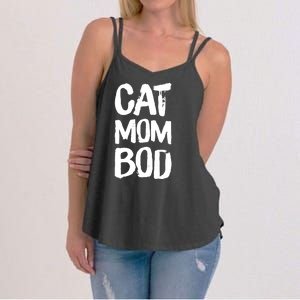 Cat Mom Bod Funny Gym Workout Saying Running Womens Gift Tank Top Women's Strappy Tank