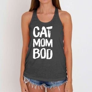 Cat Mom Bod Funny Gym Workout Saying Running Womens Gift Tank Top Women's Knotted Racerback Tank