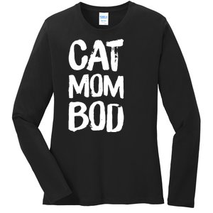 Cat Mom Bod Funny Gym Workout Saying Running Womens Gift Tank Top Ladies Long Sleeve Shirt