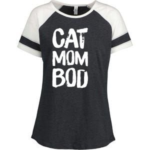 Cat Mom Bod Funny Gym Workout Saying Running Womens Gift Tank Top Enza Ladies Jersey Colorblock Tee