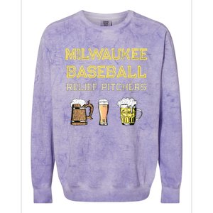 Classic Milwaukee Baseball & Beer Fan Retro Wisconsin Colorblast Crewneck Sweatshirt