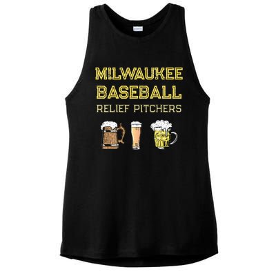 Classic Milwaukee Baseball & Beer Fan Retro Wisconsin Ladies PosiCharge Tri-Blend Wicking Tank