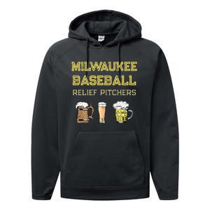 Classic Milwaukee Baseball & Beer Fan Retro Wisconsin Performance Fleece Hoodie