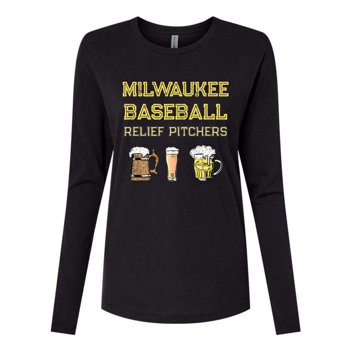 Classic Milwaukee Baseball & Beer Fan Retro Wisconsin Womens Cotton Relaxed Long Sleeve T-Shirt