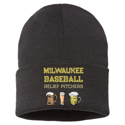 Classic Milwaukee Baseball & Beer Fan Retro Wisconsin Sustainable Knit Beanie