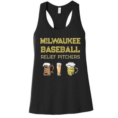 Classic Milwaukee Baseball & Beer Fan Retro Wisconsin Women's Racerback Tank