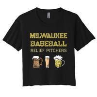 Classic Milwaukee Baseball & Beer Fan Retro Wisconsin Women's Crop Top Tee