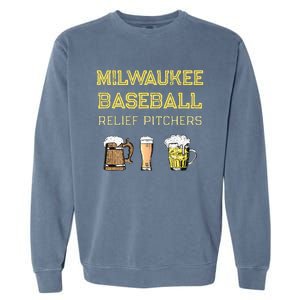 Classic Milwaukee Baseball & Beer Fan Retro Wisconsin Garment-Dyed Sweatshirt