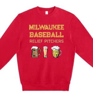 Classic Milwaukee Baseball & Beer Fan Retro Wisconsin Premium Crewneck Sweatshirt