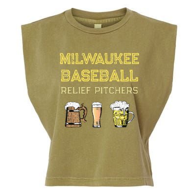 Classic Milwaukee Baseball & Beer Fan Retro Wisconsin Garment-Dyed Women's Muscle Tee