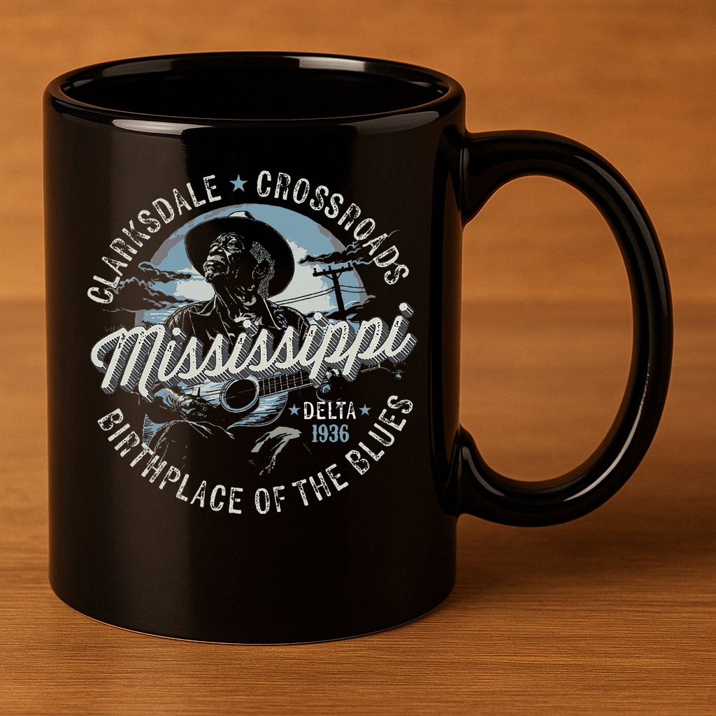 Clarksdale Mississippi Birthplace Of The Blues 11oz C Handle Ceramic Mug