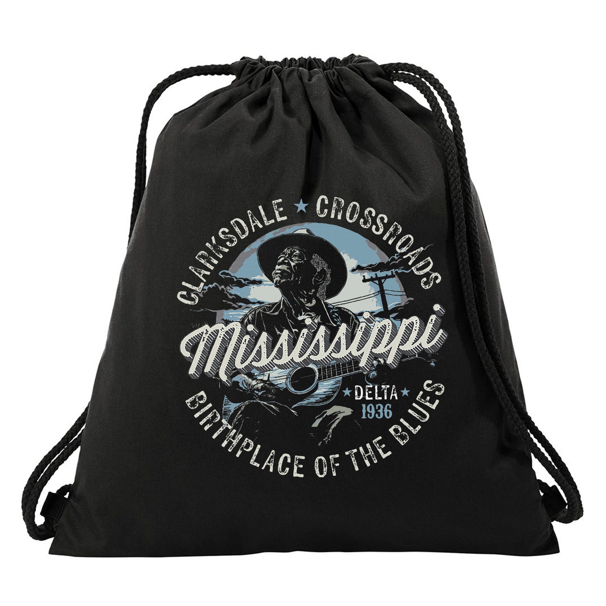 Clarksdale Mississippi Birthplace Of The Blues Drawstring Bag