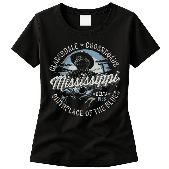 Clarksdale Mississippi Birthplace Of The Blues Womens T-Shirt