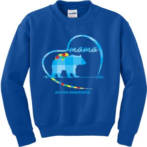 Cute Mama Bear Autism Cool Gift Mom Funny Gift Autism Awareness Cute Gift Kids Sweatshirt