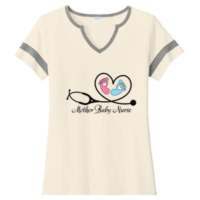 Cute Mother Baby Nurse Postpartum Nurse Mom Baby Nursing Ladies Halftime Notch Neck Tee