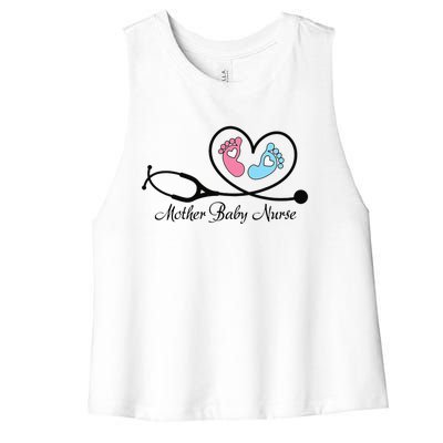 Cute Mother Baby Nurse Postpartum Nurse Mom Baby Nursing Women's Racerback Cropped Tank