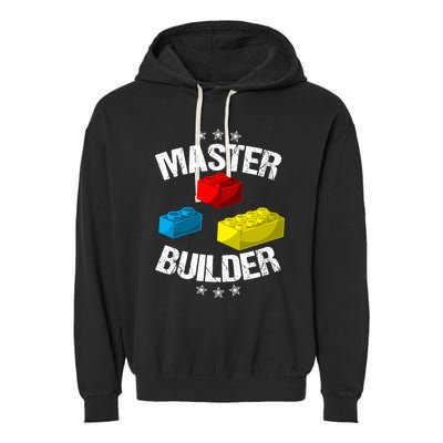 Cool Master Builder Funny Building Blocks Gift Men Women Gift Garment-Dyed Fleece Hoodie