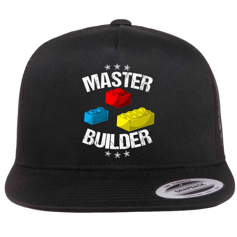 Cool Master Builder Funny Building Blocks Gift Men Women Gift Flat Bill Trucker Hat
