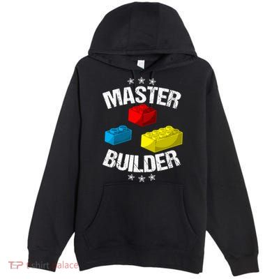 Cool Master Builder Funny Building Blocks Gift Men Women Gift Premium Pullover Hoodie
