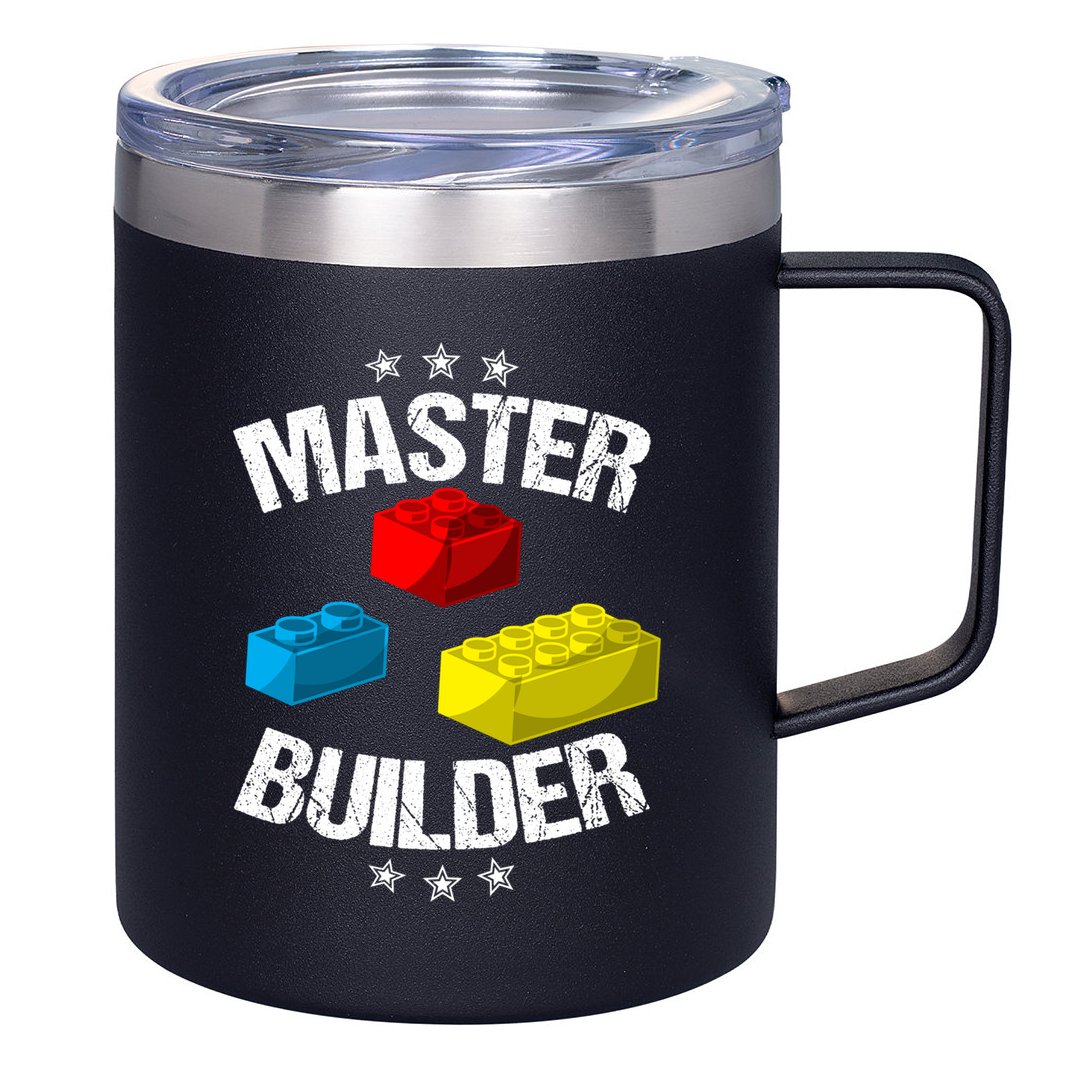 Cool Master Builder Funny Building Blocks Gift Men Women Gift 12oz Stainless Steel Coffee Mug
