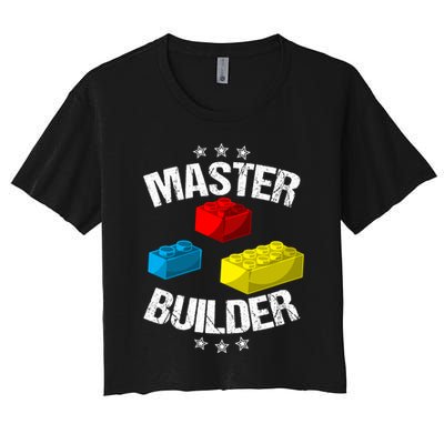 Cool Master Builder Funny Building Blocks Gift Men Women Gift Crop Top
