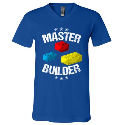 Cool Master Builder Funny Building Blocks Gift Men Women Gift V-Neck T-Shirt