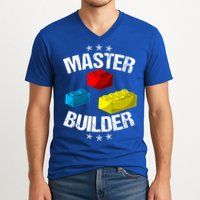 Cool Master Builder Funny Building Blocks Gift Men Women Gift V-Neck T-Shirt