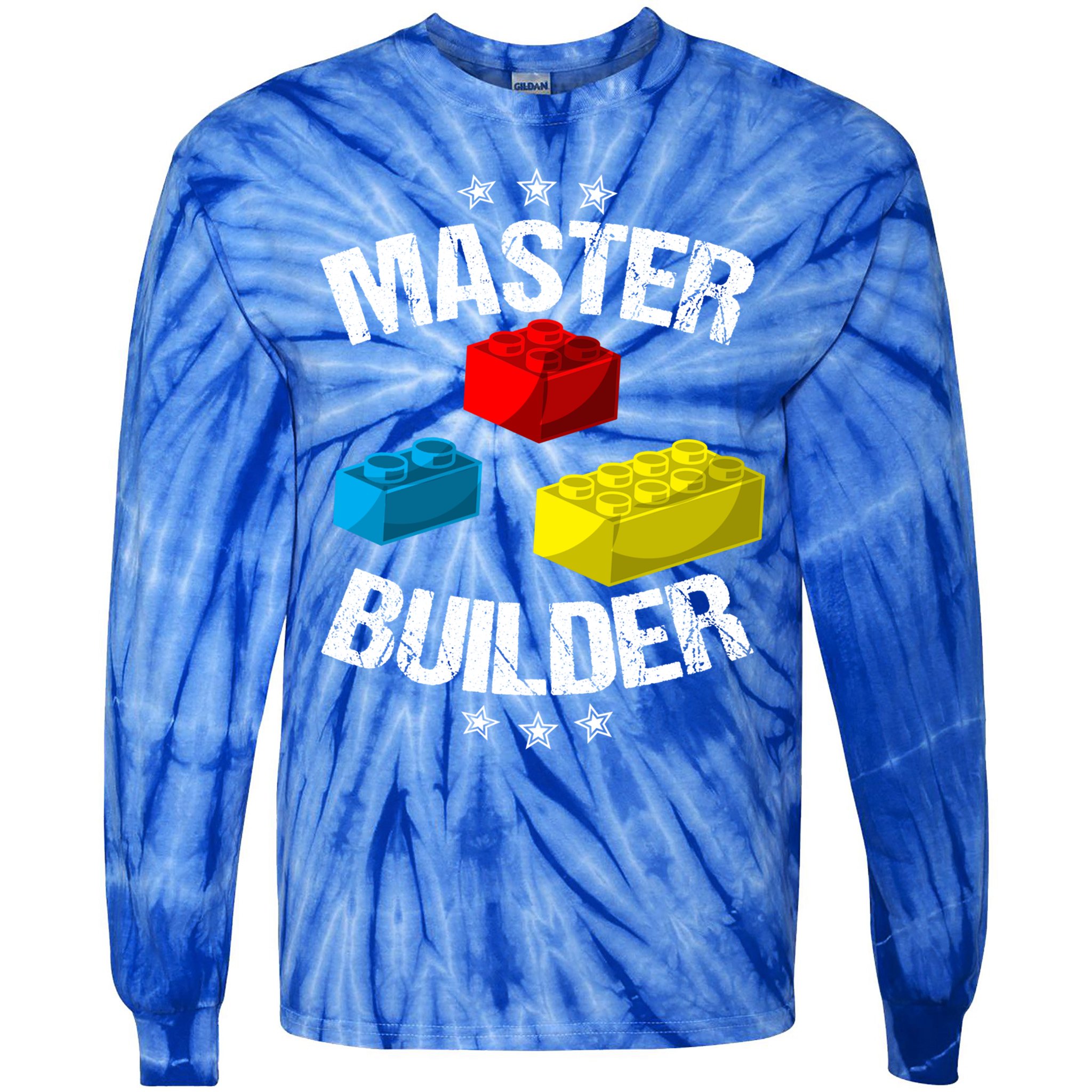 Cool Master Builder Funny Building Blocks Gift Men Women Gift Tie-Dye Long Sleeve Shirt