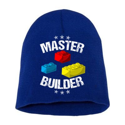 Cool Master Builder Funny Building Blocks Gift Men Women Gift Short Acrylic Beanie