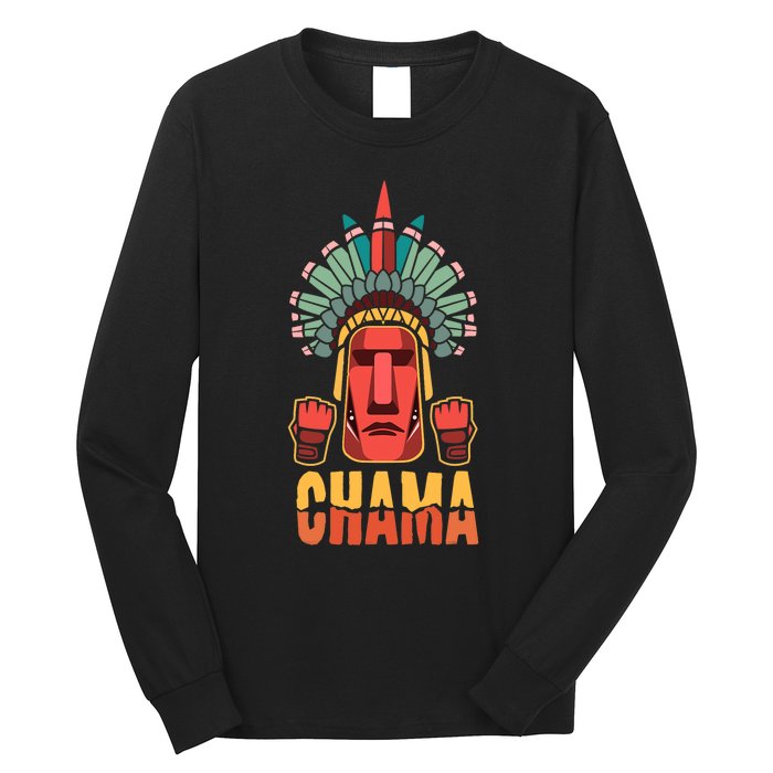 Chama Mma Bjj Boxing Muay Thai Kickboxing Fighter Long Sleeve Shirt