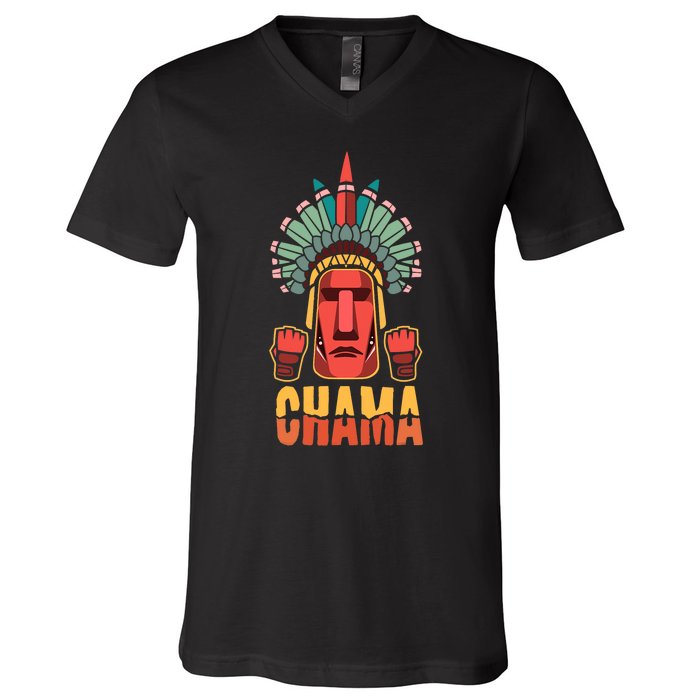 Chama Mma Bjj Boxing Muay Thai Kickboxing Fighter V-Neck T-Shirt