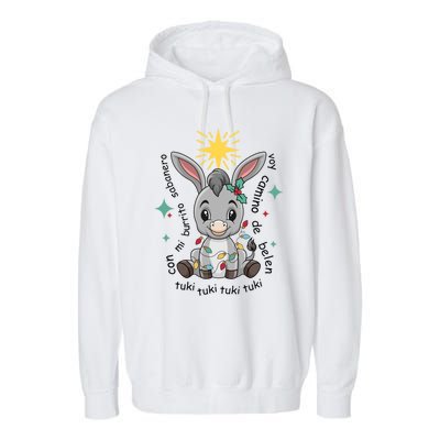 Con Mi Burrito Sabanero Mexican Tuki Tuki Donkey Latino Xmas Cute Gift Garment-Dyed Fleece Hoodie